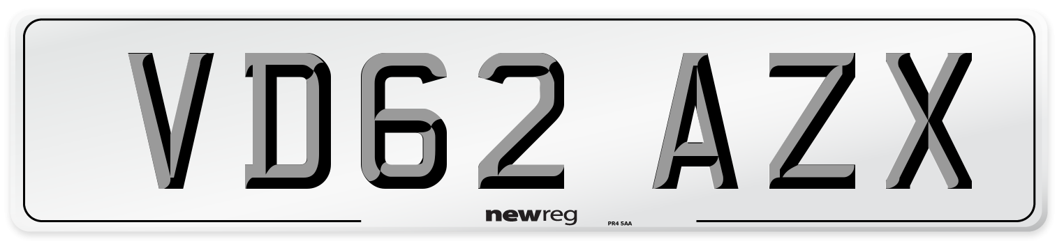 VD62 AZX Number Plate from New Reg